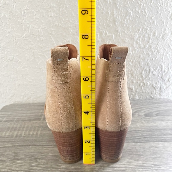Toms Kelsey Tan Brown Casual Leather Wedge Ankle Booties Boots Shoes Size 8.5 - Picture 6 of 12